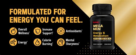 Gnc Mega Men Energy And Metabolism Multivitamin Increased