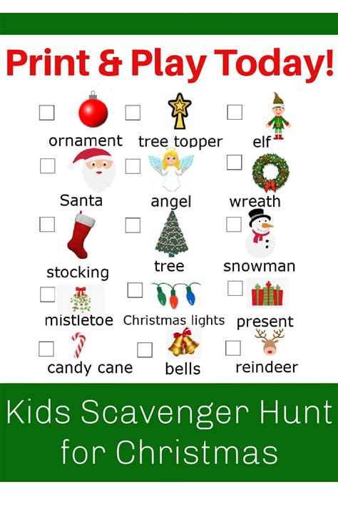 Christmas Scavenger Hunt for Kids