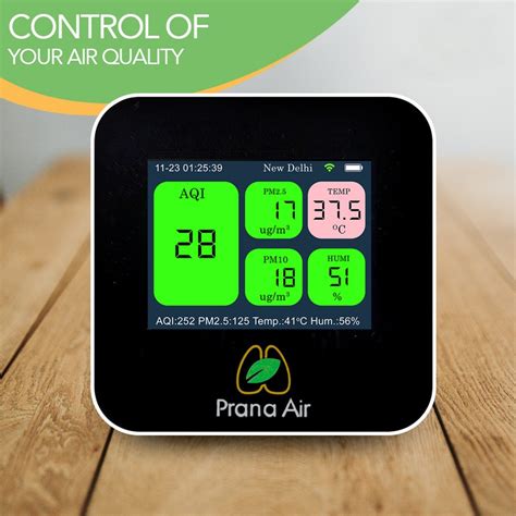 Prana Air CAIR Air Quality Monitor Measuring PM2 5 PM10 Temperature