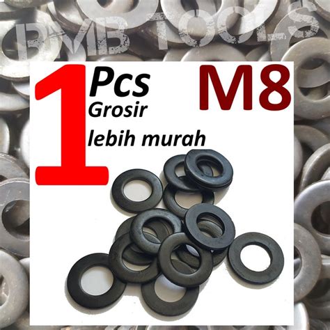 Jual Ring Plat M8 Baja Hitam Washer Plate 8mm Galvanis Baut 12 Shopee