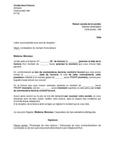 Modele De Courrier Pour Fournisseur