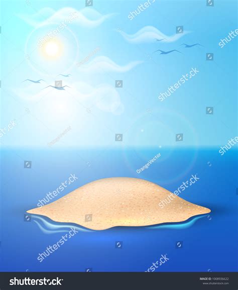 Vector Realistic Sand Island Ocean Sea Stock Vector Royalty Free 1008936622