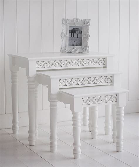 White nest of tables - The White Lighthouse Living Room Furniture -large