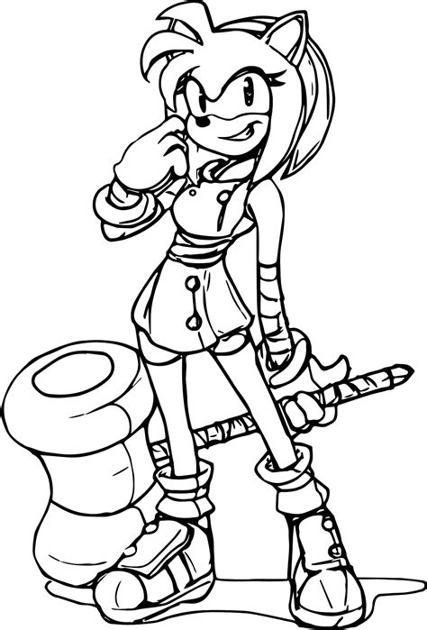 Coloriage Amy Rose Feuilles Imprimables Coloriages Gratuits à Imprimer