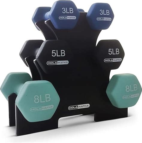 Holahatha Neoprene Dumbbell Free Hand Weight Set With Storage Rack