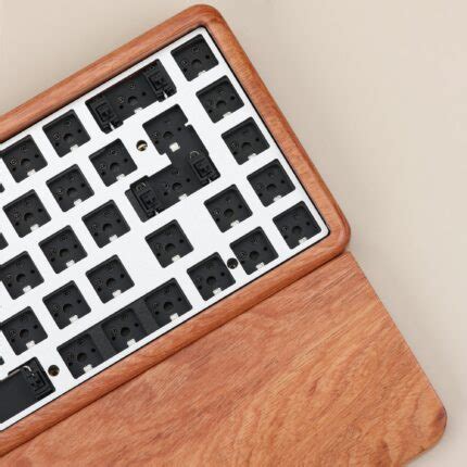 Wooden Case Hot Swap Mechanical Keyboard Diy Kit With Wrist Tray Mount Good Keyboard