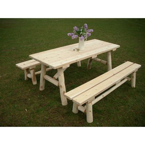 Cedar log picnic table plans