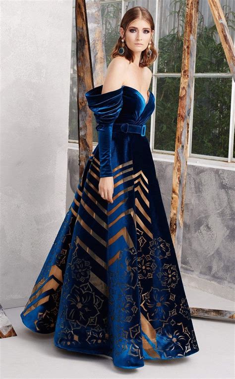 Mnm Couture N Draping Off Shoulder Illusion Cutout Gown Cutout