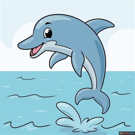 How To Draw A Cartoon Dolphin Really Easy Drawing Tutorial In 2024