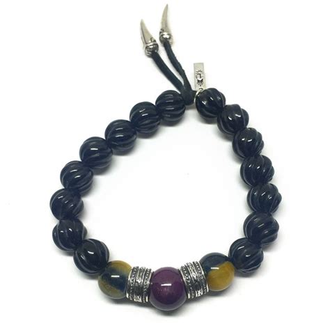 Limited Edition Ruby Tigers Eye And Oynx Beaded Bracelet Mens Bracelets Lazaro Soho