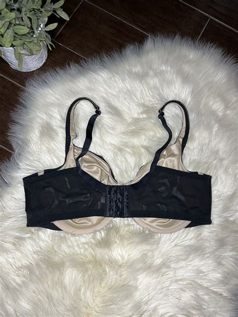 Cacique Black Nude Unlined Full Coverage Bra Sz Dd Gem