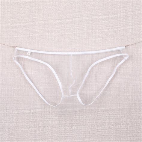 Mens Ice Silk Briefs Sexy Low Waist Bikini Panties Pouch Breathable