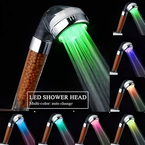 Tête de douche douchette anion avec lumière LED 3 couleurs YWT