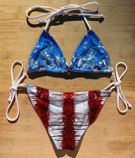 Swimwear Scrunch Butt Tie Triangle Top Bikini Set Americas Thong Cheeky Full Coverage