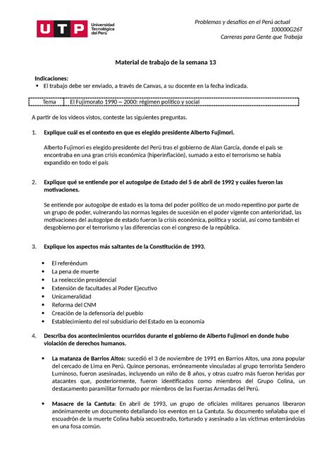 U3 S13 Material de trabajo de la semana 13 Problemas y desafíos en el