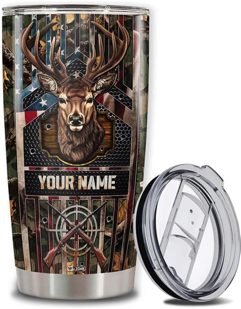 Amazon WAZONE Personalized Deer Hunting Tumbler 20oz 30oz Double