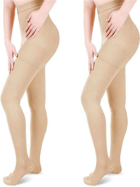 Amazon 2 Pairs Compression Pantyhose 30 40 MmHg Graduated Women S