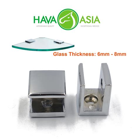 Havaasia Heavy Duty Clamp Shelf Clip Frameless Glass Wood Holder