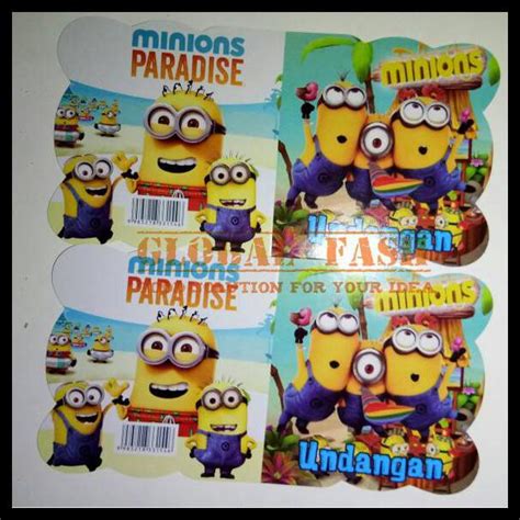 Jual KARTU UNDANGAN KARAKTER MINION KARTU UNDANGAN ULANG TAHUN