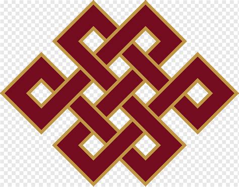 Red And Brown Tribal Symbol Tibet Endless Knot Buddhism Buddhist