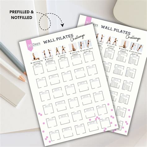 Day Wall Pilates Challenge Wall Pilates Workout Digital Etsy Canada