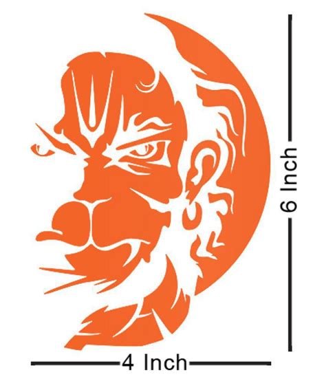 Vayuputhra Hanuman Orange Colour Vinyl Stickers For Bike Scooter Car Scooty Royal Enfield Bullet