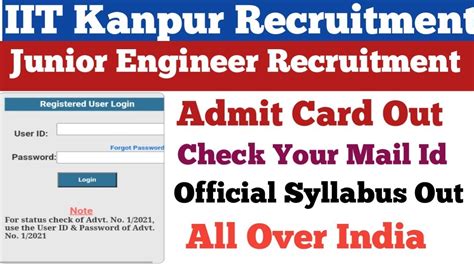 IIT Kanpur Admit Card Out Official Syllabus Out Check Your Mail Id