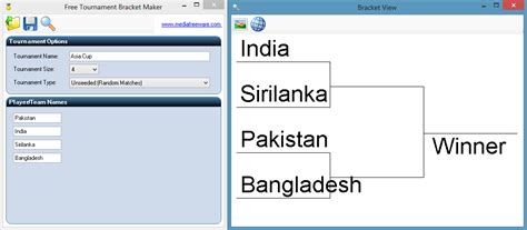 Free Tournament Bracket Maker - Media Freeware Download