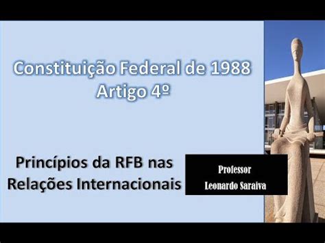 CF 88 Artigo 4 º Princípios da República Federativa do Brasil nas