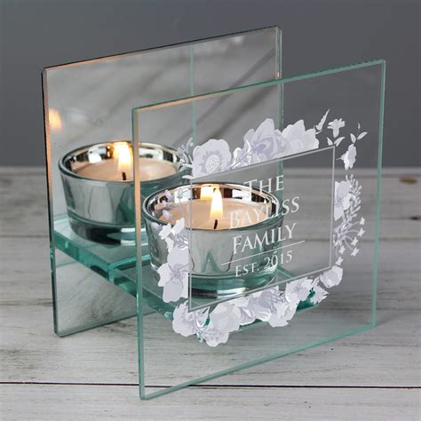 Personalised Tea Light Holders Personalised Glass Blocks