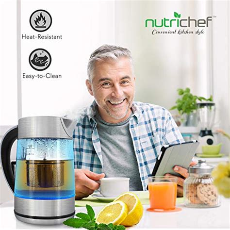 Hot Water Boiler Glass Kettle Digital 1 7L Portable Easy Pour Teapot Coffee Brewer Stainless