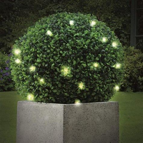 28cm Artificial LED Boxus Boxwood Topiary Ball Hanging Garden Solar