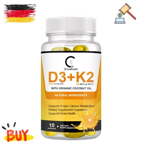 Vitamin D3 5000 Iuk2 Mk7 200mcg Depot Hochdosiert Nur 10 Stücke Eur