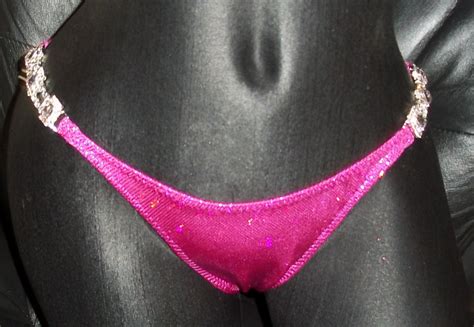 Style Hot Pink Metallic Hologram Competition Bikini With