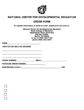 Fillable Online Ncde Appstate National Center For Developmental