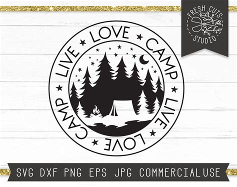 Camping Svg Cut File For Cricut Live Love Camp Svg Badge Etsy Uk