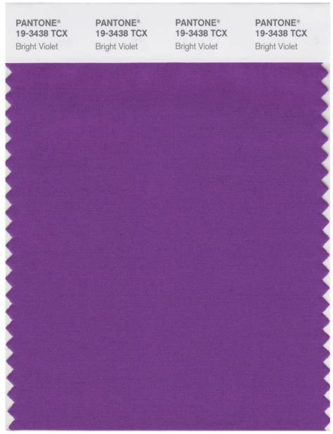 Pantone Smart 19 3438 Tcx Color Swatch Card Bright Violet Magazine Cafe Store Nyc Usa