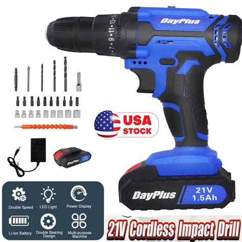 Dayplus Volt Drill Speed Electric Cordless Drill Driver W Bits