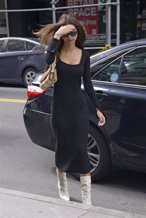 Emily Ratajkowski Sexy Black Dress Hot Celebs Home