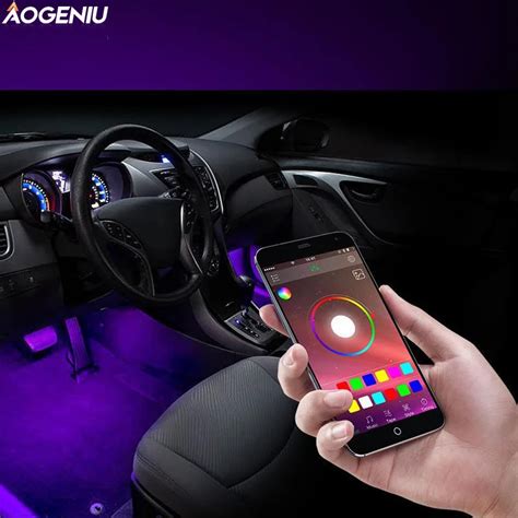 AOGENIU Ambiental RGB Luz LED Coche Piso Pie De Encendedor De