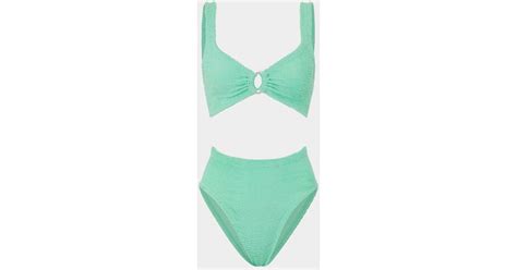 Hunza G Nadine Bikini Pearly Hoop In Green Lyst