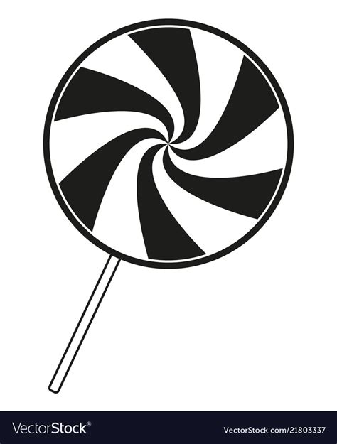 Black and white lollipop silhouette Royalty Free Vector