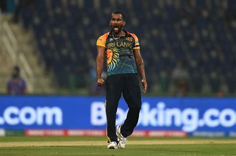 Chamika Karunaratne exults after a breakthrough | ESPNcricinfo.com