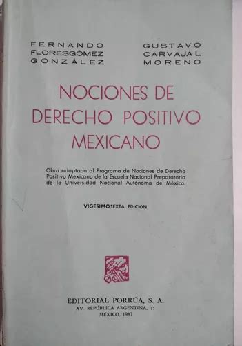 Nociones De Derecho Positivo Mexicano MercadoLibre