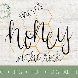 Digital Design Honey in the Rock Psalm 81:16 Bible Verse Hand Lettered ...