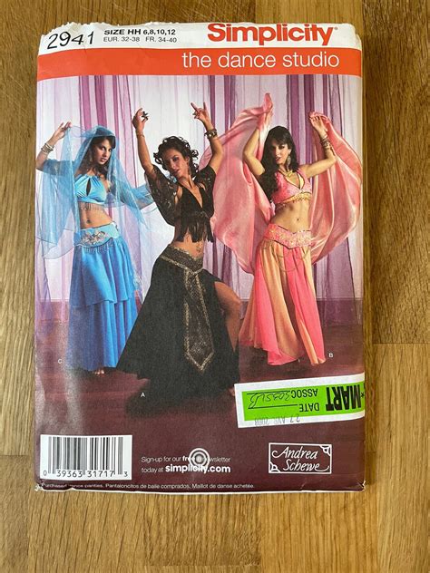 Simplicity Pattern 2941 Womens Size 6 12 Belly Dancer Etsy