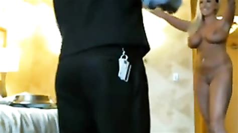 Naked Busty Blonde Gets Hotel Room Service Voyeurstyle