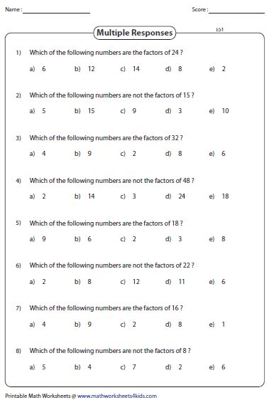 Printables. Factors And Multiples Worksheet. Agariohi Worksheets Printables