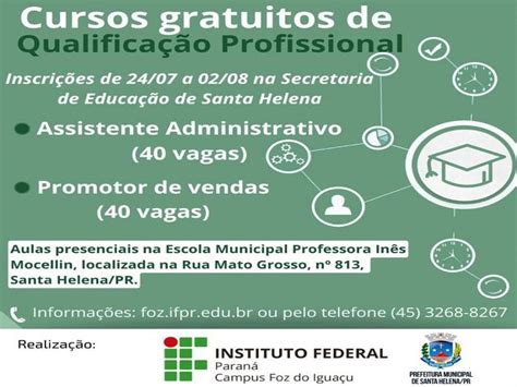 Ifpr Oferece Vagas Para Cursos De Assistente Administrativo E Promotor