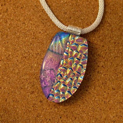 Blue Dichroic Pendant Dichroic Jewelry Dichroic Necklace Etsy